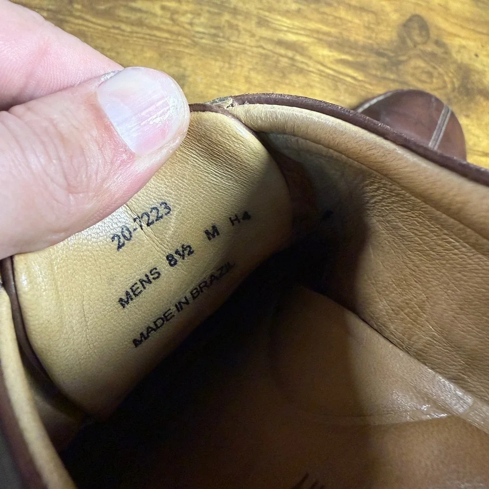 Johnston & Murphy XC4 20-7223 Brown Pebble Grain Leather Oxford Mens 8.5 M